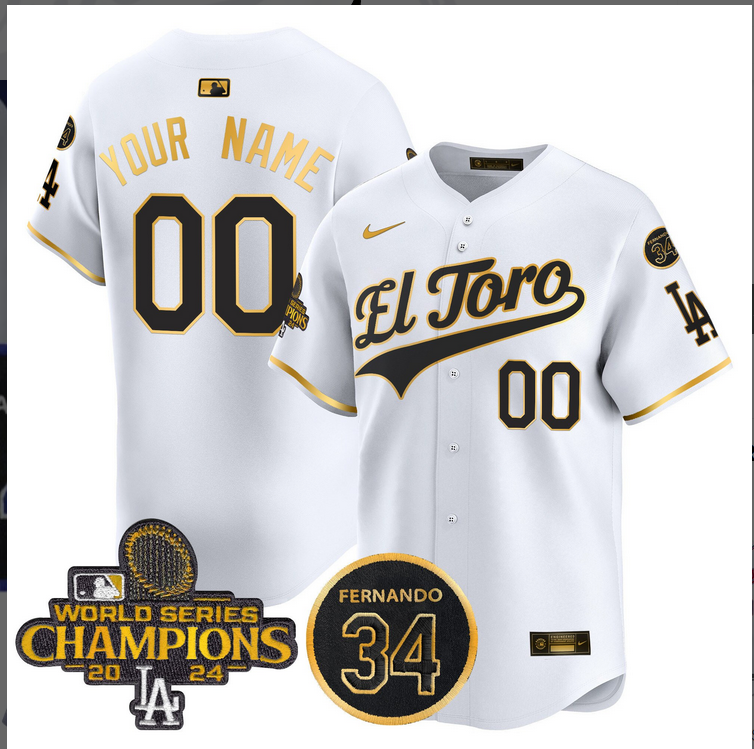 Men MLB Los Angeles Dodgers Custom white 2024 World Series Champions Patch Cooperstown Jersey style 3->women mlb jersey->Women Jersey